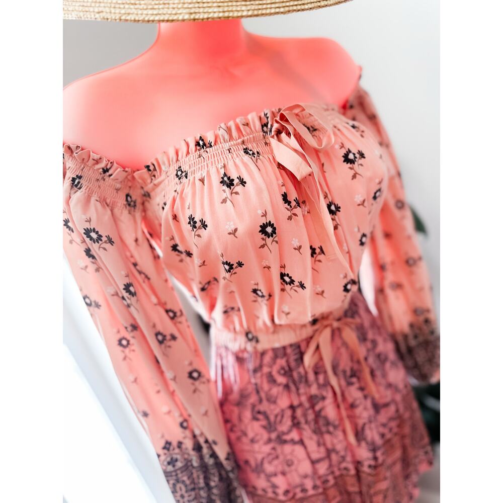New Spell & the Gypsy Wanderlust off shoulder boho dreams printed mini dress - Picture 2 of 4